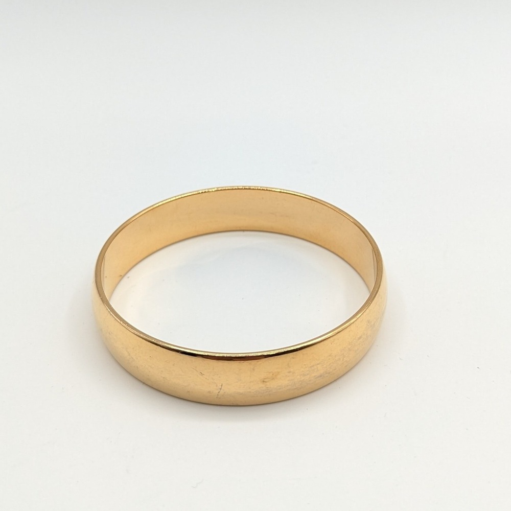 Monet Vintage Gold Tone Bangle Bracelet High Polish Wide Slip On Signed Classic